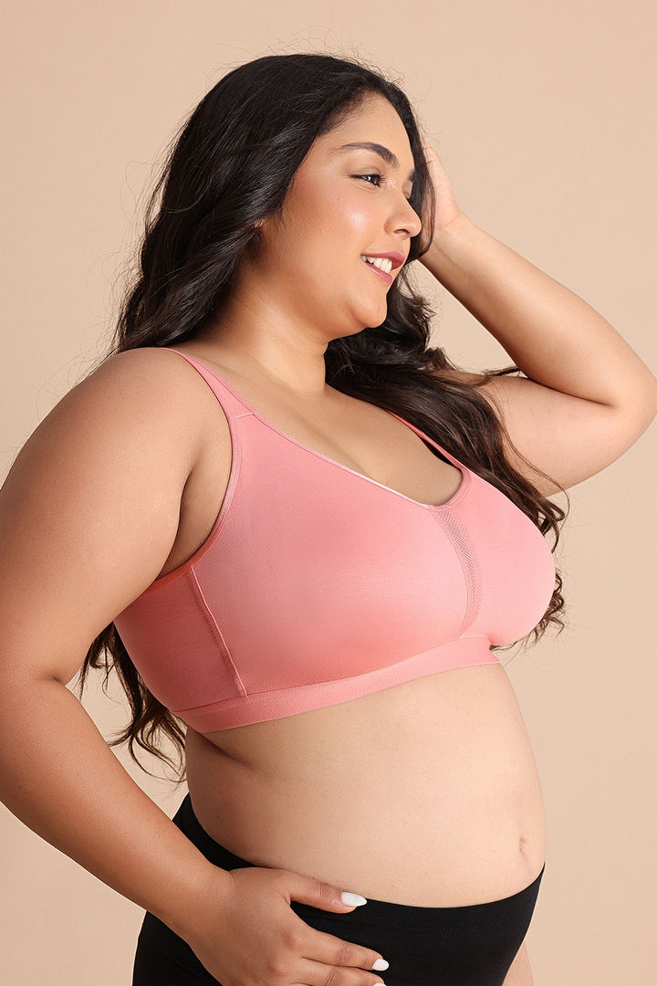 Zivame True Curv Single Layered Non Wired Full Coverage Minimiser Bra - Lobster Bisque — image 3